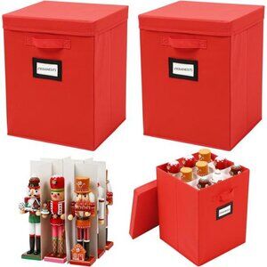 2 Pack 16 Inch Christmas Nutcracker Storage Box Hold 18 Nutcrackers Figurine